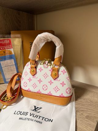 Bolso Louis Vuitton Alma BB Rosa Blanco