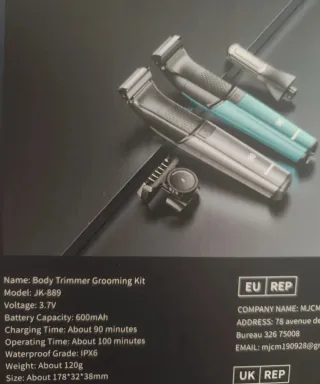 Kensen Body Groomer 2-in-1 Rasoio Elettrico Uomo
