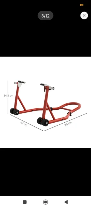 Caballete Soporte Moto Rojo