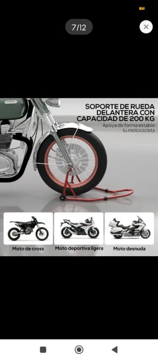 Caballete Soporte Moto Rojo