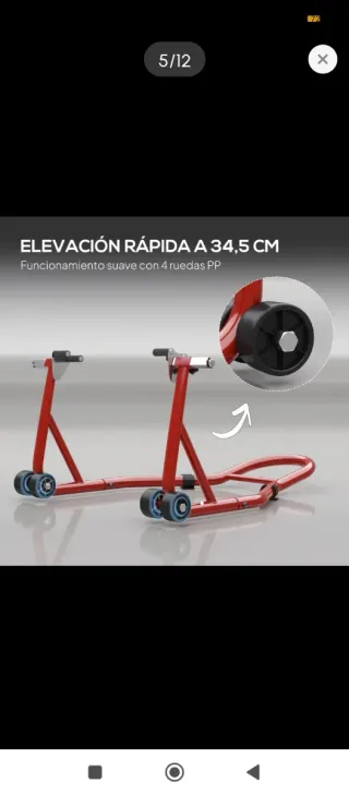 Caballete Soporte Moto Rojo