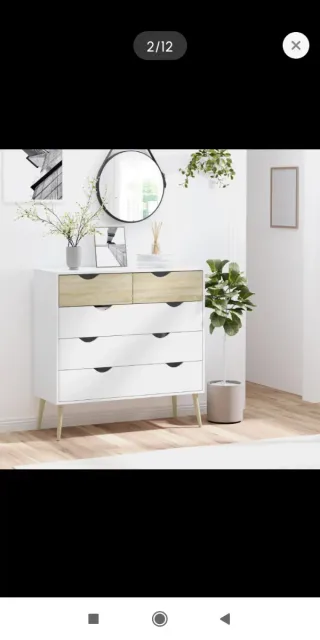 Cómoda Cajonera Blanca y Madera