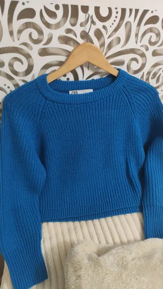 Jersey ZARA Azul Manga LargaTALLA S OPORTUNIDAD 3€
