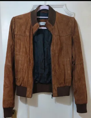 Cazadora Zara efecto ante marrón