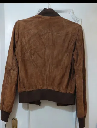 Cazadora Zara efecto ante marrón