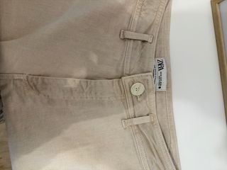 Pantalón Zara beige recto talle alto