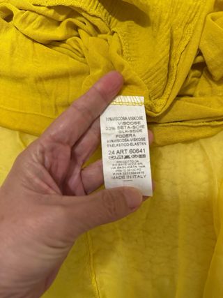 Blusa Seda Mujer Amarilla Brillante