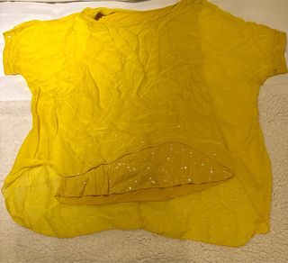 Blusa Seda Mujer Amarilla Brillante