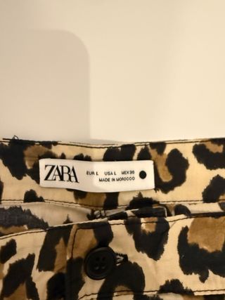 Pantalón Zara Estampado Leopardo Talla L