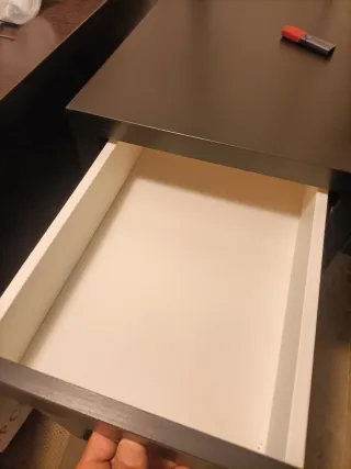 Escritorio Ikea Negro/Marrón Madera