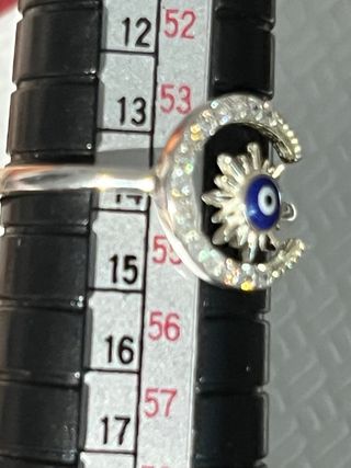 Anillo Plata de Ley Ojo Turco Luna