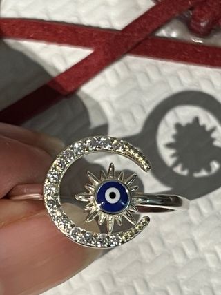 Anillo Plata de Ley Ojo Turco Luna