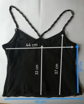 Top negro fiesta con abalorios Tintoretto