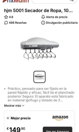 Secador de Ropa HJM Gris/Blanco