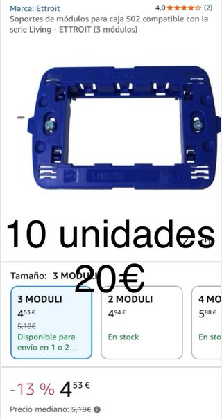 Soporte módulos Ettroit caja 502 Living