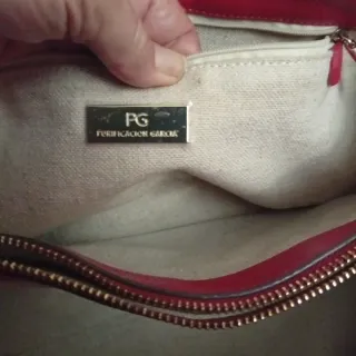 Bolso Purificación García Piel Rojo Asas Bambú