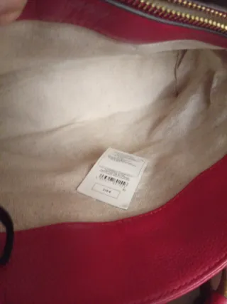 Bolso Purificación García Piel Rojo Asas Bambú