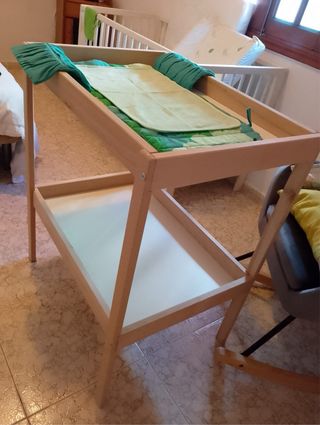Cambiador bebé madera CON FUNDA