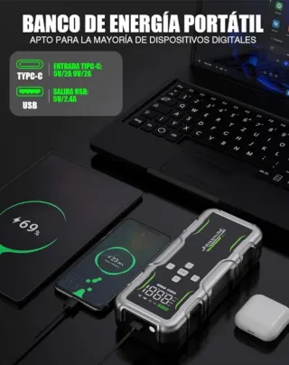 Arrancador de Baterías y Compresor de Aire