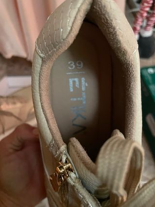 Zapatillas Esmara plataforma mujer beige/dorado