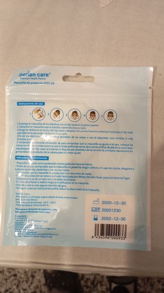 Mascarillas FFP2 NR Iberian Care (1 Unidad)