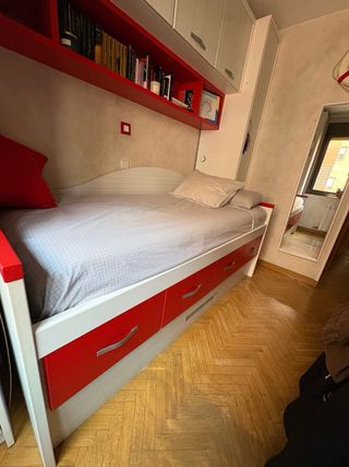 Habitación juvenil con almacenaje  y cama nido