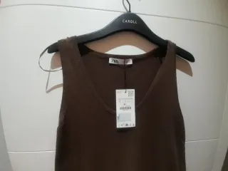 Top Zara Marrón Chocolate Talla S