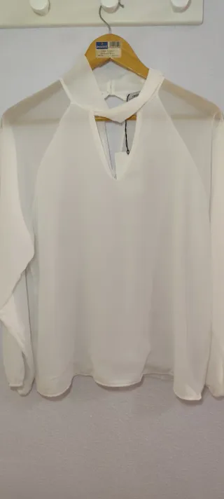 Blusa Renatta & Go blanca semitransparente