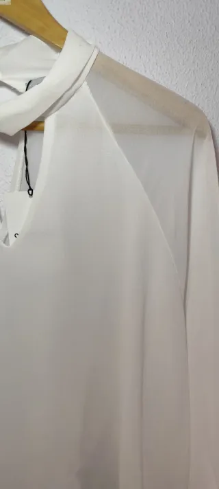 Blusa Renatta & Go blanca semitransparente