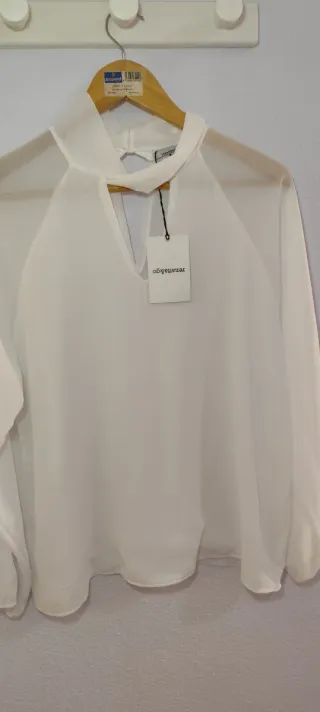 Blusa Renatta & Go blanca semitransparente