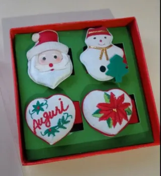 Portatovaglioli Natalizi Set 4 Pezzi