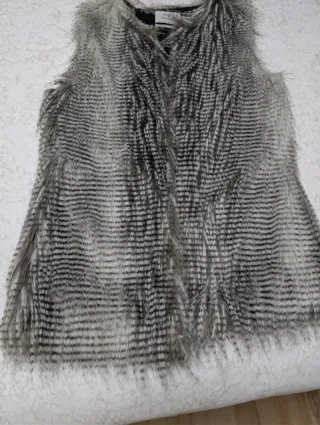 Chaleco pelo sintético gris talla única