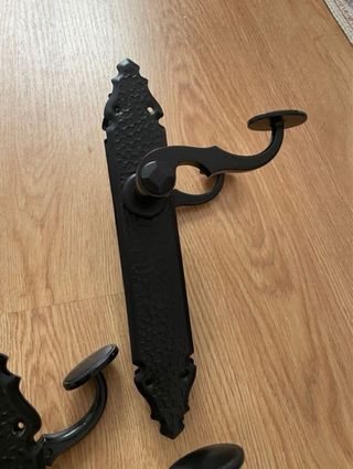 Manillas rústicas negras para puerta (4 uds)