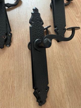 Manillas rústicas negras para puerta (4 uds)