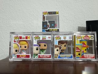 5 Funko Bitty Pop Toy Story y Retro Toys + Soporte