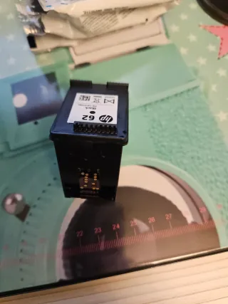 Cartucho Tinta HP 62 Negro usado. No tiene tinta