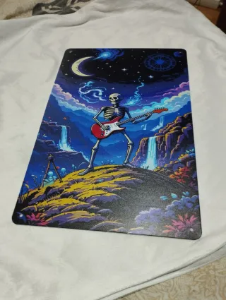 Placa Rock and Roll Calavera Guitarra