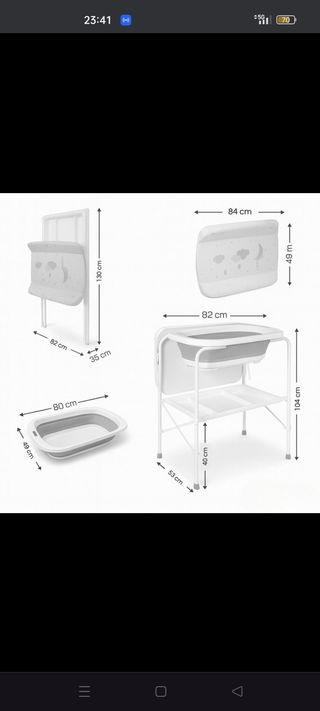 Bañera cambiador bebé NUEVA (sin estrenar)