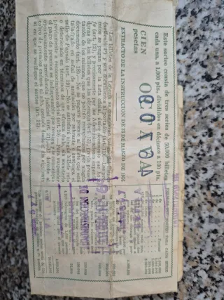 Décimo Lotería Nacional 1958