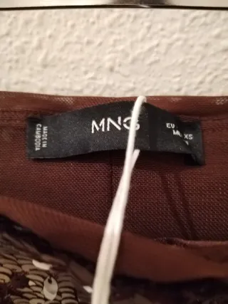 Falda Mango Lentejuelas Midi Talla XS Nueva