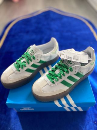 Zapatillas Adidas Samba Blancas y Verdes