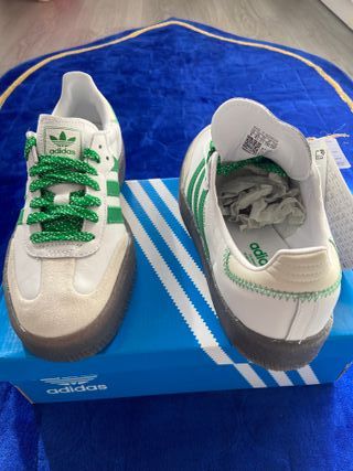 Zapatillas Adidas Samba Blancas y Verdes