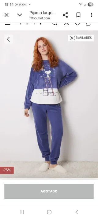 Pijama Woman'secret azul y blanco