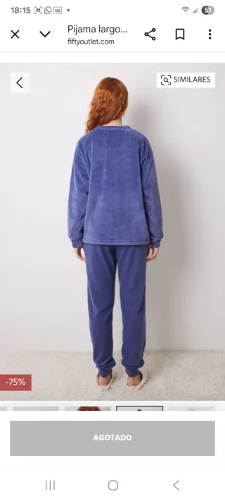 Pijama Woman'secret azul y blanco