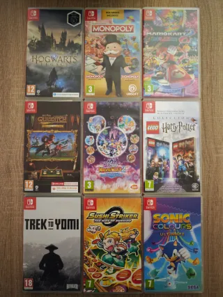 Nintendo Switch + mandos + 9 juegos