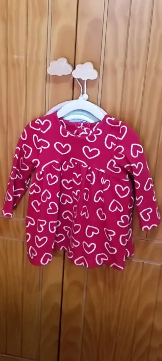 Vestido niña 18 meses rojo corazones