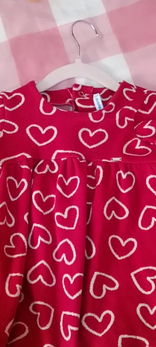 Vestido niña 18 meses rojo corazones