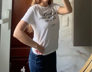 Camiseta Pull and Bear Blanca Talla L