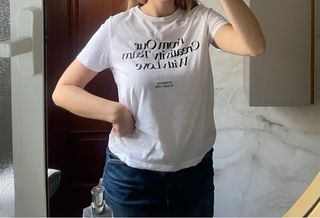 Camiseta Pull and Bear Blanca Talla L