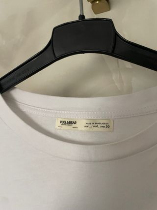 Camiseta Pull and Bear Blanca Talla L